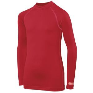 Rhino Childrens Big Boys Long Sleeve Thermal Underwear Base Layer Vest Top / Red